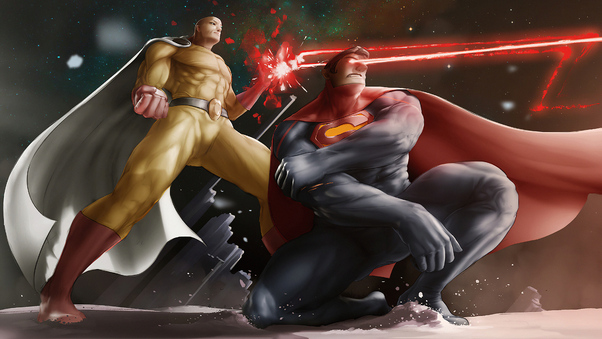 One Punch Man And Superman Wallpaper