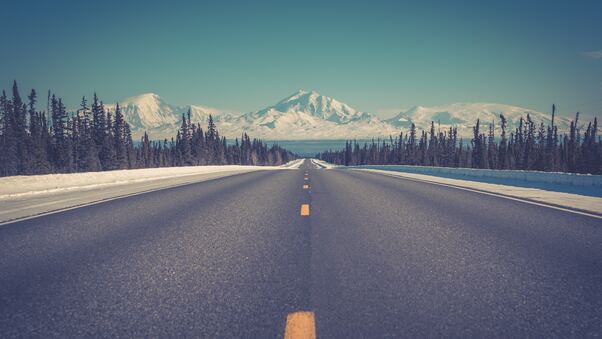 Open Road To Mountains 4k Wallpaper