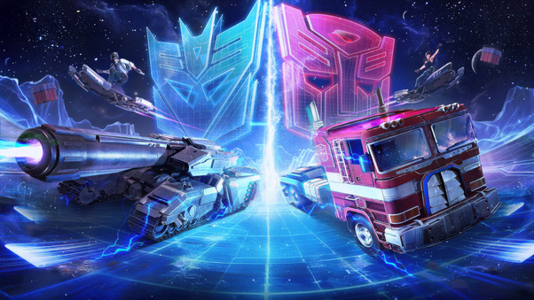 Optimus Prime X Megatron Pubg Mobile (2560x1024) Resolution Wallpaper
