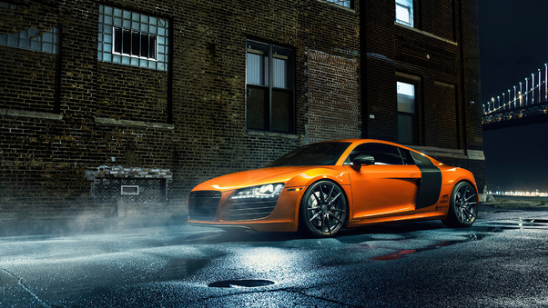 Orange Audi R8 Wallpaper