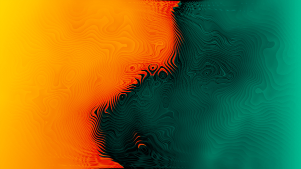 Orange Green Abstract 4k Wallpaper