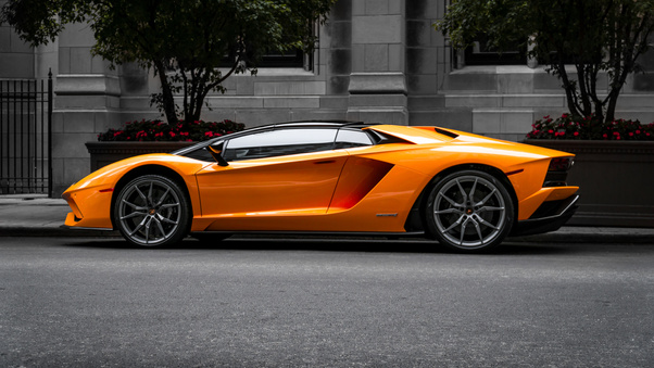 Orange Lambo Aventador 5k Wallpaper