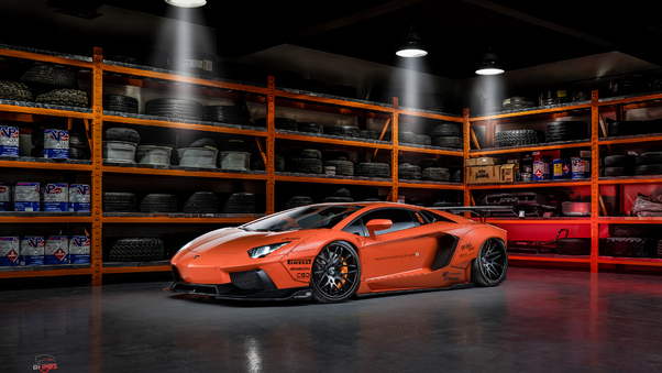 Orange Lamborghini 4k Wallpaper