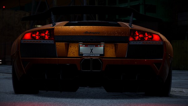 Orange Lamborghini Need For Speed Rear Wallpaper