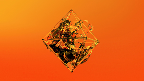 Orange Polygon Glass Justin Maller Wallpaper