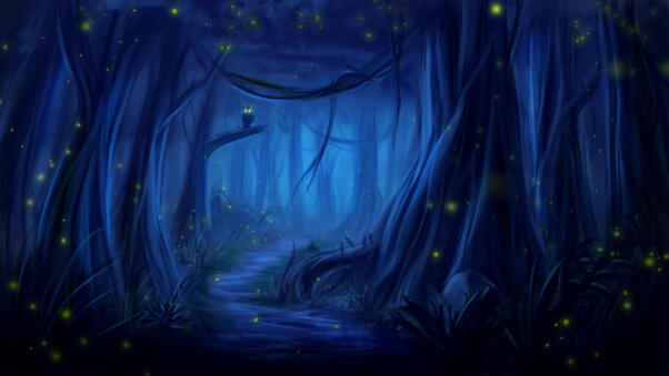 Owl Forest Fantasy Dreamy Wallpaper