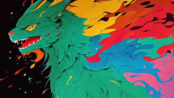 Palette Of Myth Colors Unite In Abstract Dragon Wallpaper