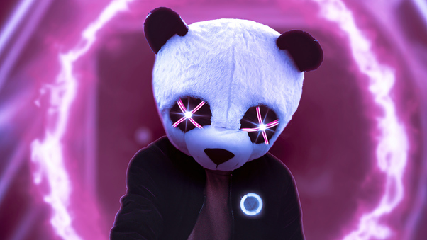 Panda Glowing Eyes 5k Wallpaper