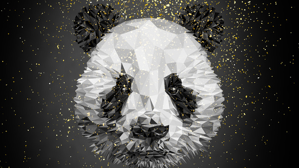 Panda Low Poly 4k Wallpaper