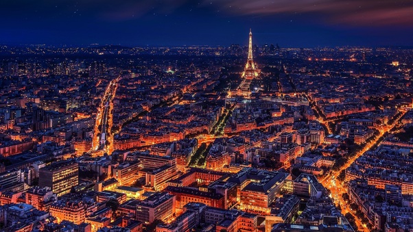 Paris France Eiffel Tower Night Wallpaper