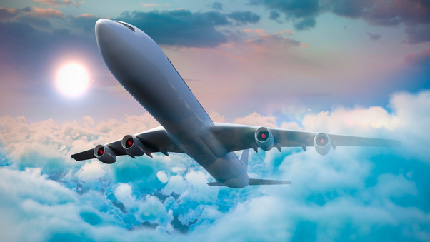 Passenger Airplanes Clouds 5k Wallpaper