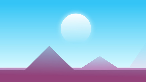 Pastel Horizon Peaks Minimal Landscape (1280x720) Resolution Wallpaper