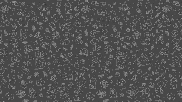Pattern Cats Fish Abstract 4k Wallpaper