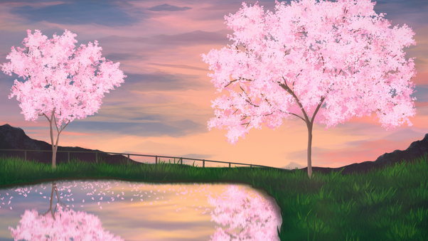 Peaceful Water Garden Wallpaper