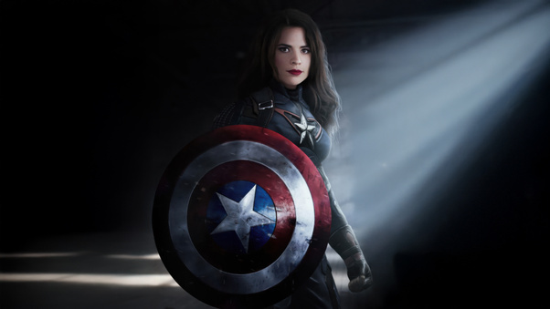 Peggy Carter As Captain America Strikes Wallpaper