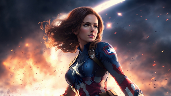 Peggy Carter As Captain America Unleashed Wallpaper