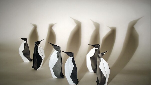 Penguins Origami Wallpaper