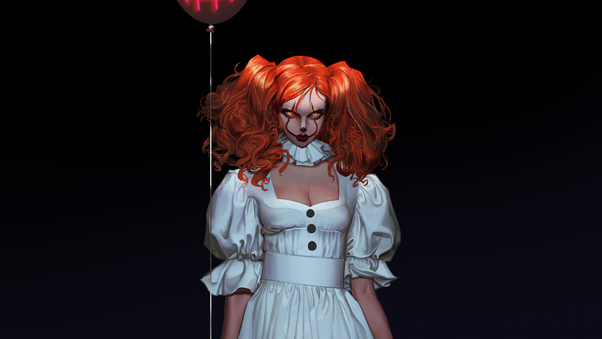 Pennywise Clown Girl Wallpaper