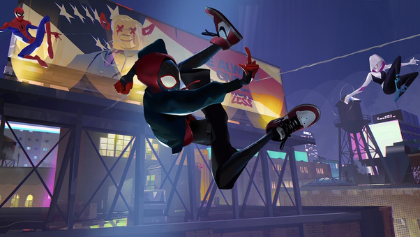 Peter Parker Spiderman Into The Spider Verse Wallpaper