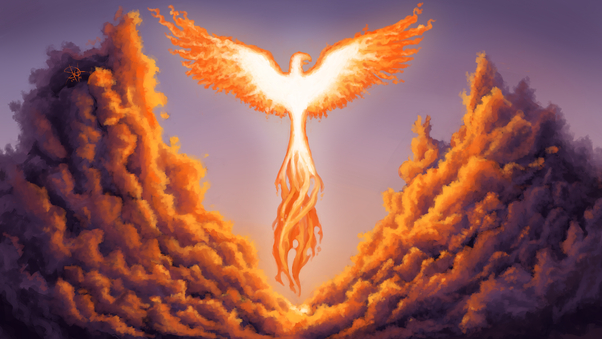 Phoenix Clouds Flame Digital Art 4k Wallpaper