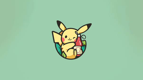 Pikachu Minimal 5k Wallpaper