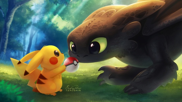 Pikachu With Pokeball Toothless Wallpaper
