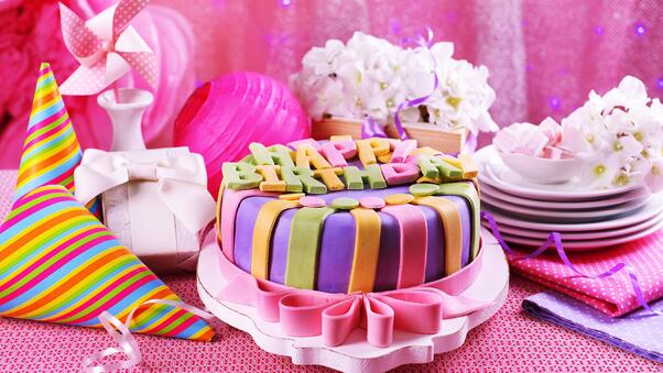 Pink Birthday Cake Wallpaper