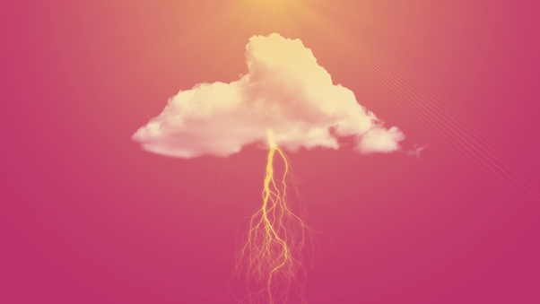 Pink Clouds Lightning 4k Wallpaper