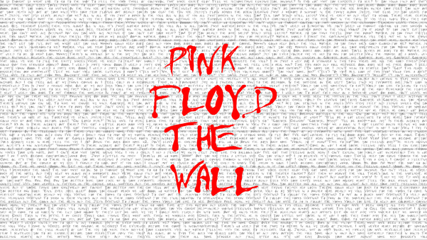 Pink Floyd The Wall Typography 4k Wallpaper