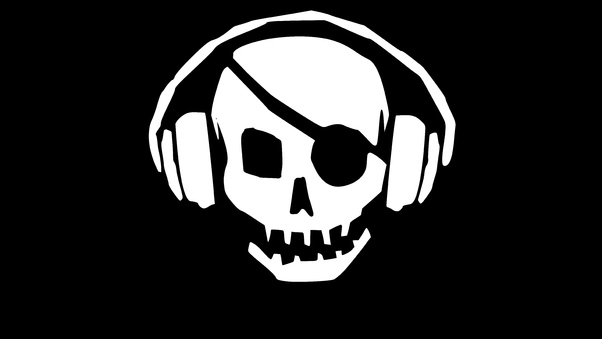 Pirate Skull Headphones Wallpaper