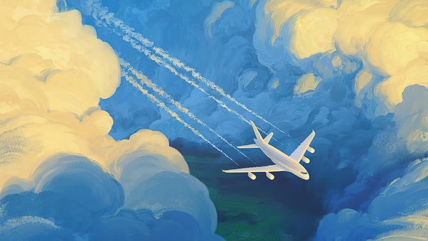 Plane Artwork 4k Wallpaper