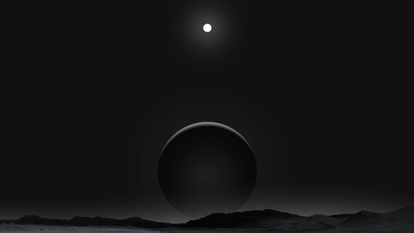 Planet Dark Black Moon 4k Wallpaper