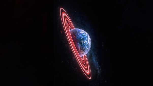 Planet Ring Dark 5k Wallpaper