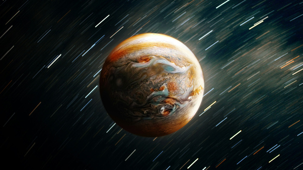 Planet With A Star Trail Wallpaper