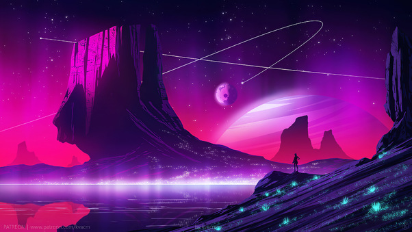 Planetary Dream Pink 4k Wallpaper
