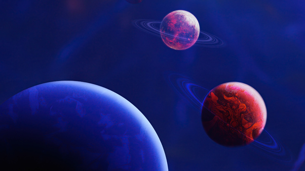 Planets Digital Space 4k Wallpaper