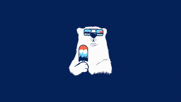 Polar Bear Minimal 4k Wallpaper