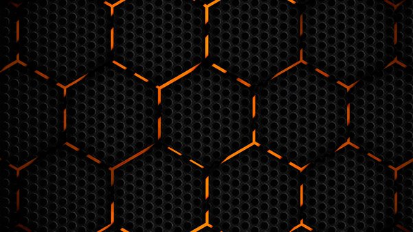 Polygon Orange Abstract 4k Wallpaper