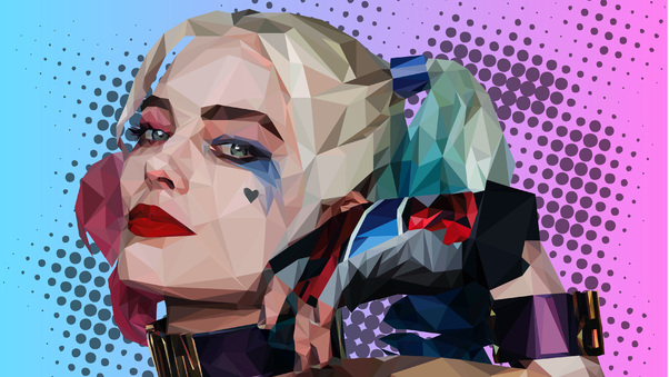 Polygonal Harley Quinn Wallpaper