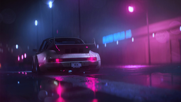 Porsche 911 Carrera RSR Neonwave Wallpaper