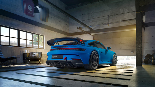 Porsche 911 GT3 Manthey Performance Kit Rear 2022 8k Wallpaper