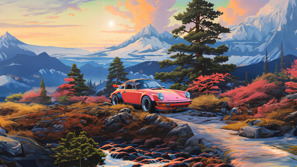 Porsche 911 Harmony With Natural Landscapes Wallpaper