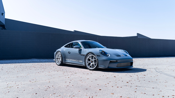 Porsche 992 St Shore Blue Wallpaper