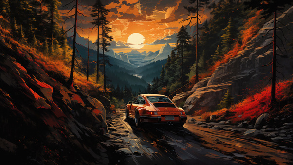 Porsche Forest Adventure Wallpaper