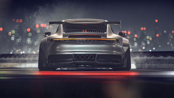 Porsche GT3 911 GT 4k Rear Wallpaper