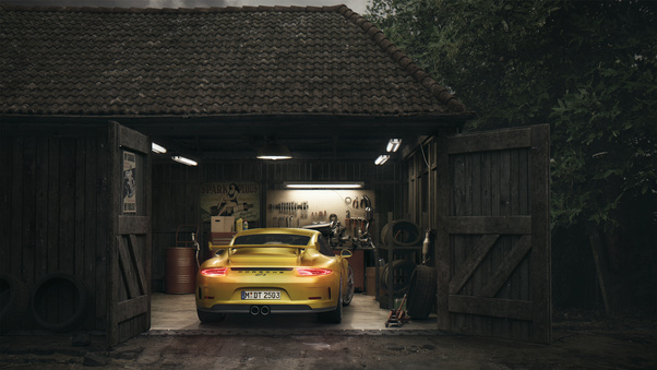 Porsche Gt3 Barn Wallpaper