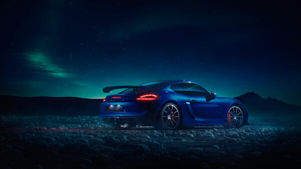 Porsche GT4 Northern Lights Wallpaper
