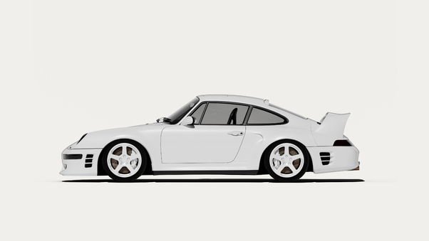 Porsche Minimal White 5k Wallpaper
