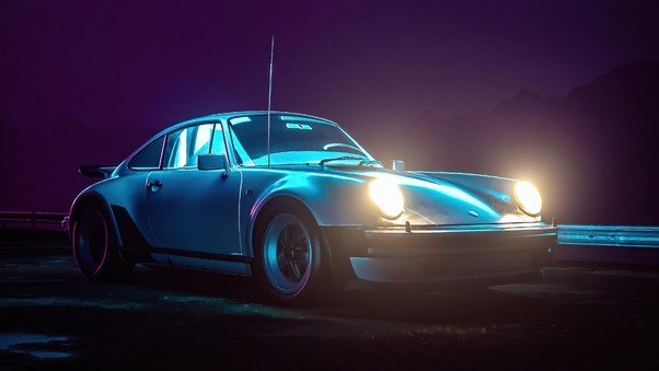 Porsche Neon Magical Night Wallpaper