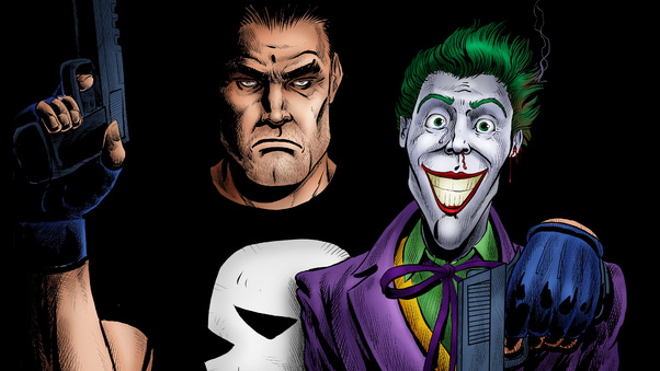 Punisher And Joker Artwork 4k Wallpaper